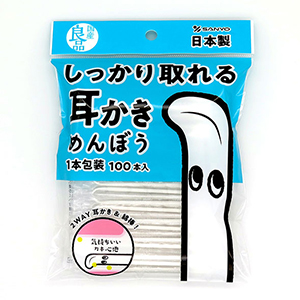 国産良品　しっかり取れる綿棒100本（1本包装）