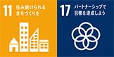 SDGs目標11住み続けられる街づくりを、17パートナーシップで目標を達成しよう